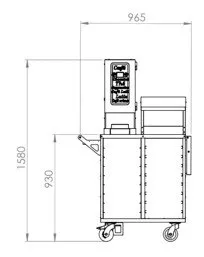 Plan coté du CaféMotion, extension repliée
