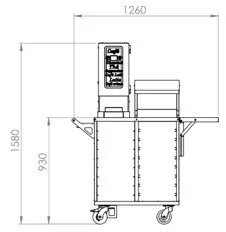 Plan coté du CaféMotion, extension dépliée