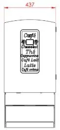 Plan coté du ServiceJug 5315, vue de face (largeur 437 mm)